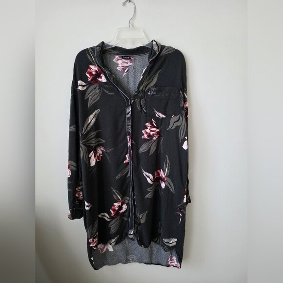 CHANGE | Night Shirt Dress Lingerie Green Floral Button Diwn Sz XL - Picture 1 of 6